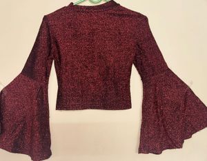 Sparkly Bell Full Sleeve CropTop
