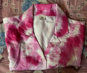 Pink Tie-Dye Button-Down Shirt