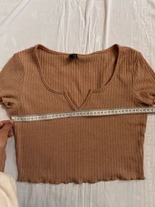 Ribbed V-Neck Crop Top