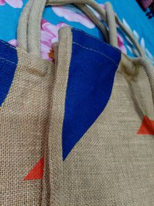 Jute Tote Bag with Colorful Design
