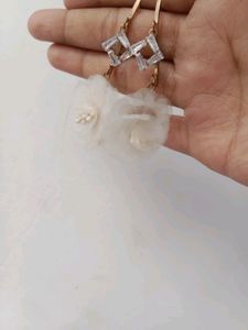 White Flower Earrings