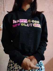 Black Cropped Hoodie 🐈‍⬛🖤