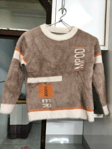 Fuzzy Brown Kids Sweater