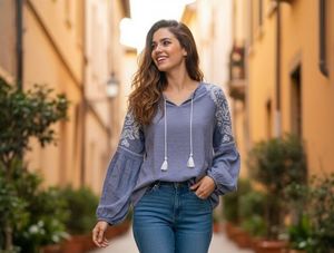 Boho Embroidered Top