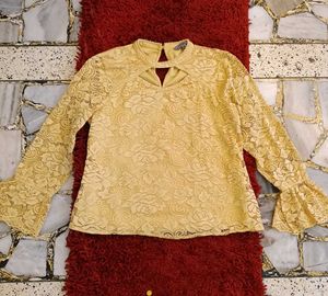 Lace Top with Cutout Detail