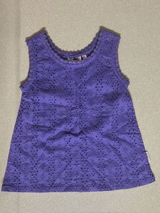 Purple Eyelet Tank Top