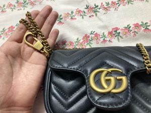 Gucci Black Leather GG Marmont Mini Bag