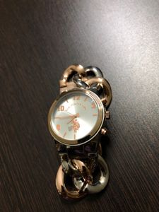 U.S. Polo Assn. Watch With Rose Gold Metal Chain
