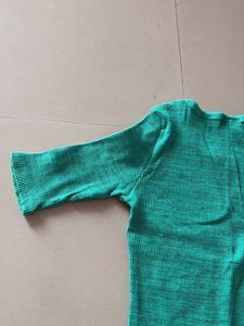 Green Ribbed Knit Bodycon Dress