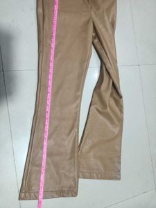 Faux Leather Kick Flare Pants A1/01