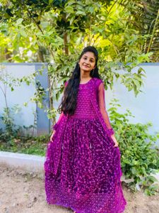 Elegant Purple Anarkali Dress