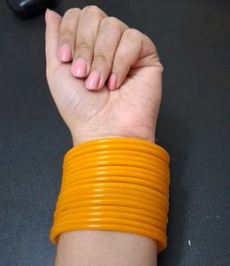Orange Coloured Glass Bangles