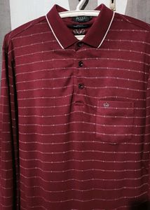 Striped Maroon Polo Shirt