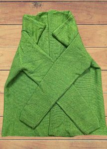 Green Cardigan Cum Shrug Sweater