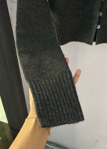 charcoal Gray Button-Down Cardigan