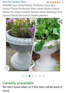 2 Pcs Flower Plastic Pot White