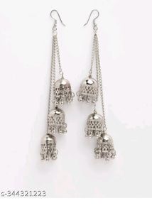 Oxides Silver Colour Earrings
