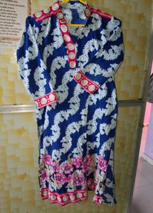 Blue & White Floral Kurti