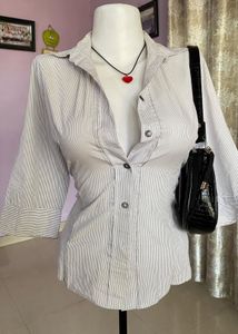 Striped Button-Up Top