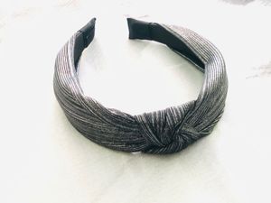 Silver Glitter Knotted Headband