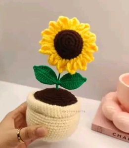Handmade Crochet Sunflower Decor