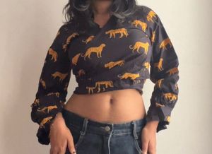 Boho Tiger Print Wrap Around Full Sleeve Shirt