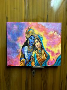 Abstract Radha Krishna Canvas Painting 16×20Inches