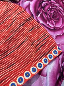 Rust Printed Kurti with Cream Salwar