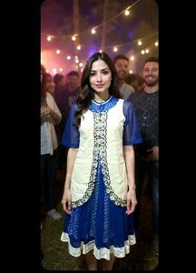 Blue & Cream Long Frock