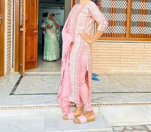 Pink Printed Kurta Set