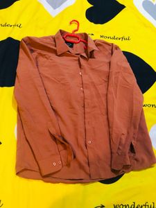 Rust-Colored Button-Down Shirt