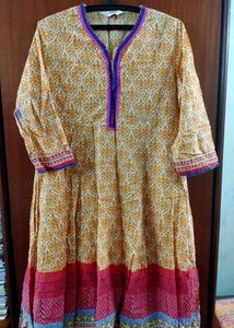 Biba Pure Cotton 3 Piece Anarkali Suit Set