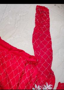 Red Embroidered Kurta Set