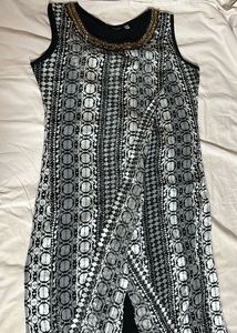 black embellished anarkali