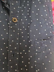Blue Dotted Casual Shirt