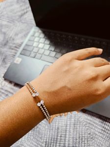 &#34;Elegant Dual American Diamond Bracelet