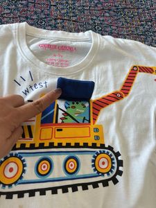Cute Boy Shorts T-shirt Set With Digger