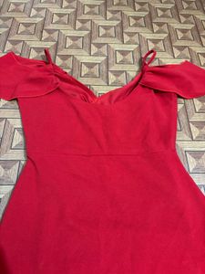Red Off-Shoulder Bodycon Dress