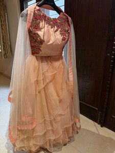 Elegant Peach Lehenga Choli Set