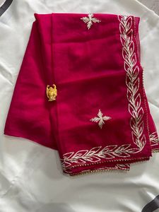 Organza Saree Pink Colour