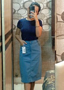 Denim Pencil Skirt - New with Tags