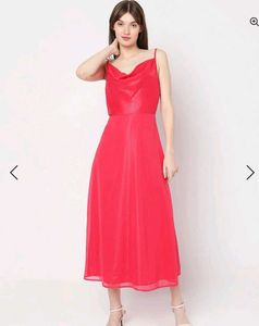 Vero Moda Red Cowl Neck Midi Dress