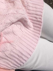 Cute Pink Coquette Cable- Knit Sweater /Pullover