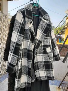 Plaid Double Breasted Coat