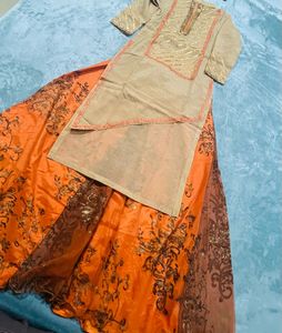 Beautiful Kurti With Printed Plazo