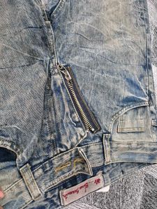 Blue Starnik Unique Zipper Korean Jeans
