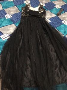 Elegant Black Lace &amp; Tulle Formal Gown