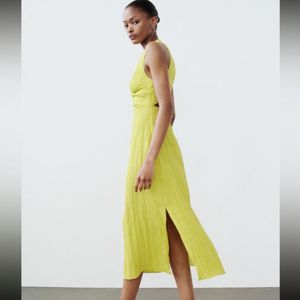 Zara Limited Edition Cutout Slit Midi Dress