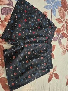 Men's Navy Nautical Print Swim Shorts