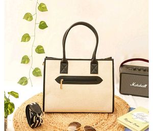 Classic Two-Tone Canvas Tote Bag
